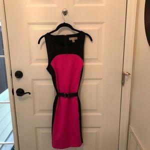 Colorblock Fushia Black Scuba Dress 2 For 30% Off!